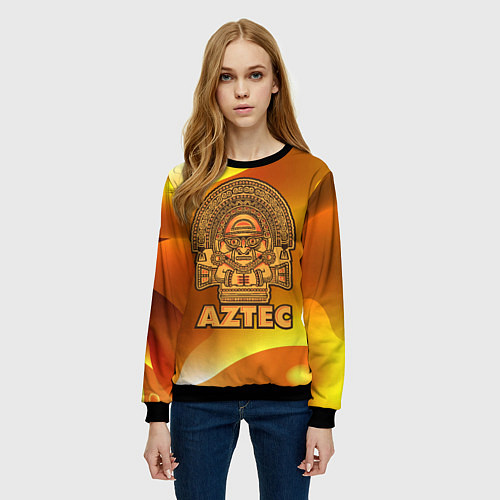 Женский свитшот Aztec Ацтеки / 3D-Черный – фото 3