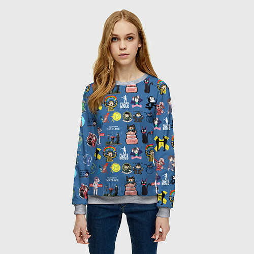 Женский свитшот Стикербомбинг new / 3D-Меланж – фото 3