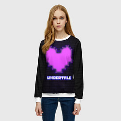 Свитшот женский UNDERTALE PURPLE HEART, цвет: 3D-белый — фото 2