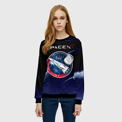 Женский свитшот Space X / 3D-Черный – фото 3