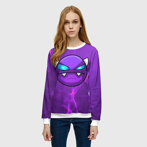 Женский свитшот Geometry Dash / 3D-Белый – фото 3