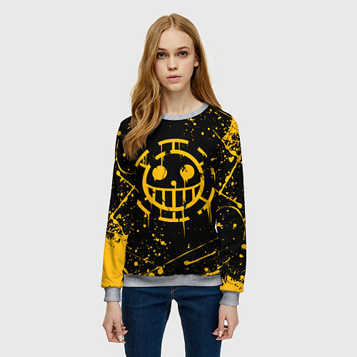Женский свитшот ONE PIECE PIRATES ВАН ПИС ПИРАТЫ ЖЁЛТЫЙ / 3D-Меланж – фото 3