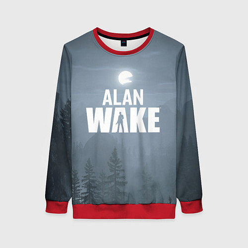 Женский свитшот Алан Уэйк: Полнолуние / 3D-Красный – фото 1