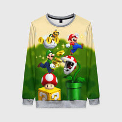 Свитшот женский Mario Coins, цвет: 3D-меланж
