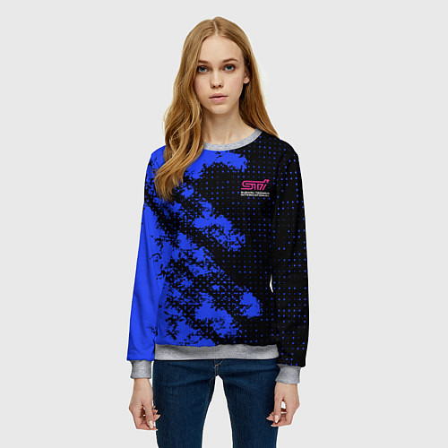 Женский свитшот SUBARU STI СУБАРИСТ / 3D-Меланж – фото 3