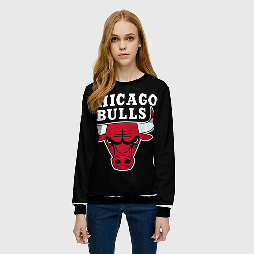 Женский свитшот B C Chicago Bulls / 3D-Черный – фото 3