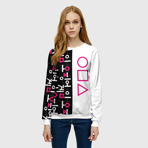 Женский свитшот Игра в кальмара: Стражи / 3D-Белый – фото 3