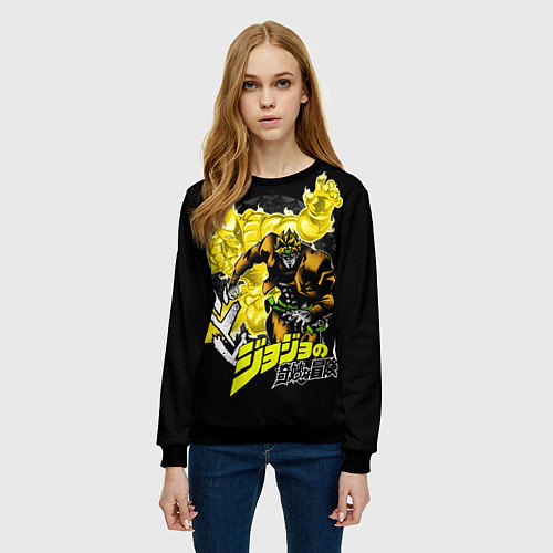 Женский свитшот Дио Брандо - JoJos Bizarre Adventure / 3D-Черный – фото 3
