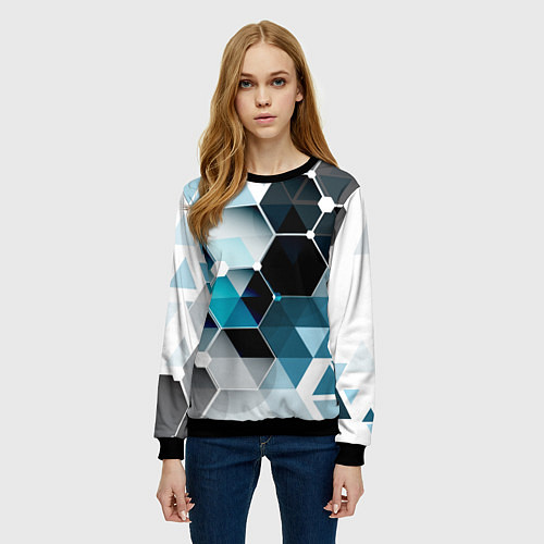 Женский свитшот Абстракция FLO / 3D-Черный – фото 3