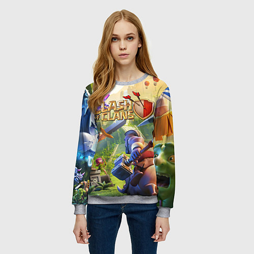 Женский свитшот CLASH OF CLANS БИТВА КЛАНОВ / 3D-Меланж – фото 3