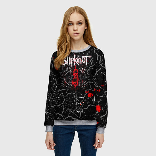 Женский свитшот Slipknot Rock Слипкнот Музыка Рок Гранж / 3D-Меланж – фото 3