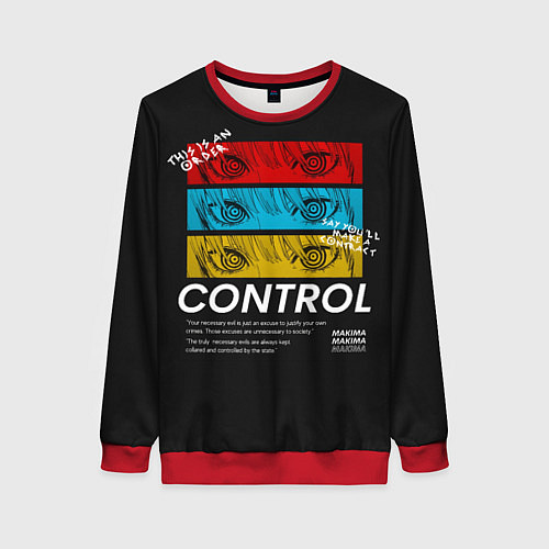 Женский свитшот Макима следит за тобой Человек бензопила / 3D-Красный – фото 1