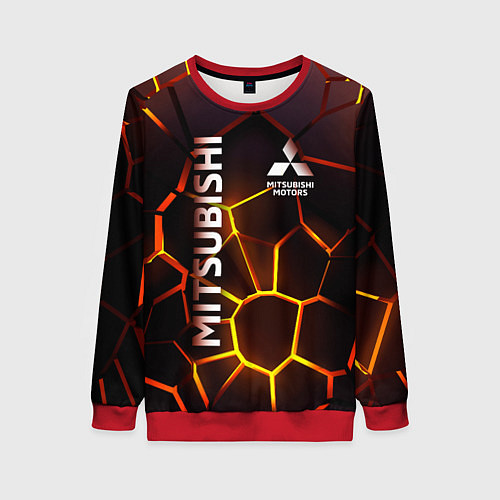 Женский свитшот Митсубиси подсветка 3D плит / 3D-Красный – фото 1