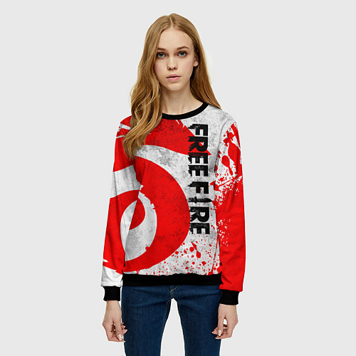 Женский свитшот GARENA FREE FIRE ЛОГО ИГРЫ, ДРАКОН / 3D-Черный – фото 3