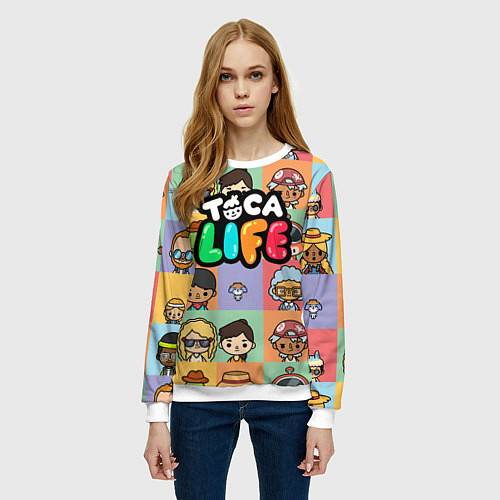 Женский свитшот Toca Life: Faces / 3D-Белый – фото 3