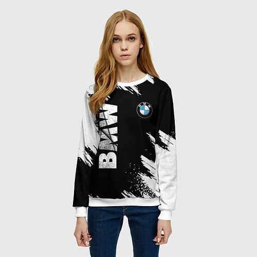 Женский свитшот BMW GRUNGE БМВ ГРАНЖ / 3D-Белый – фото 3