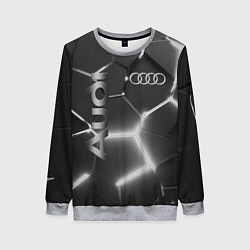 Свитшот женский AUDI GREY 3D ПЛИТЫ, цвет: 3D-меланж