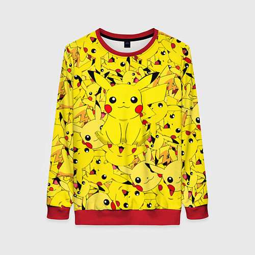 Женский свитшот ПИКАЧУ ПОКЕМОН PIKA PIKA / 3D-Красный – фото 1