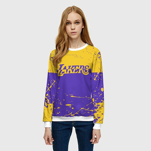 Женский свитшот Kobe Bryant - Los Angeles Lakers - NBA / 3D-Белый – фото 3
