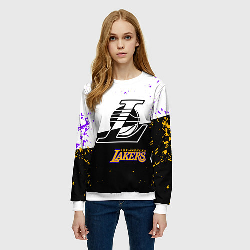 Женский свитшот Коби Брайант Los Angeles Lakers, / 3D-Белый – фото 3