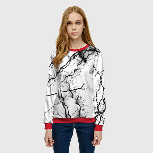 Женский свитшот Нейронные связи / 3D-Красный – фото 3