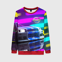 Свитшот женский NISSAN GT-R SKYLINE, цвет: 3D-красный