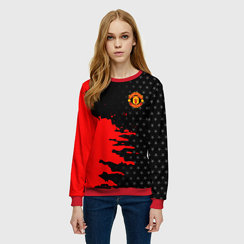 Женский свитшот МАНЧЕСТЕР ЮНАЙТЕД FCMU MANCHESTER UNITED RED DEVIL / 3D-Красный – фото 3