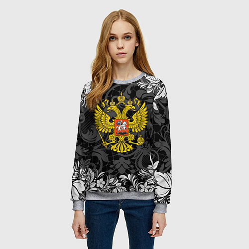 Женский свитшот Российская Федерация / 3D-Меланж – фото 3