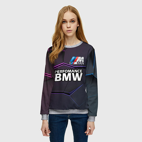 Женский свитшот BMW Perfomance / 3D-Меланж – фото 3