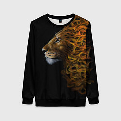 Свитшот женский ПЛАМЕННЫЙ ЛЕВ, цвет: 3D-черный