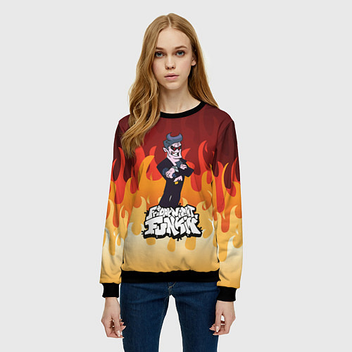 Женский свитшот Дорогой Папочка Friday Night Funkin / 3D-Черный – фото 3