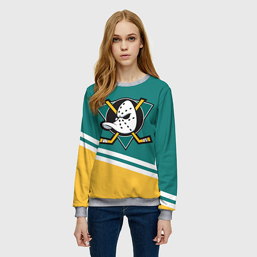 Женский свитшот Анахайм Дакс, NHL / 3D-Меланж – фото 3