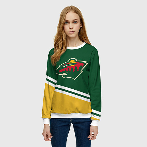 Женский свитшот Minnesota Wild NHL / 3D-Белый – фото 3