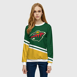 Свитшот женский Minnesota Wild NHL, цвет: 3D-белый — фото 2