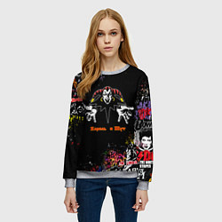 Свитшот женский Лого рок групп, цвет: 3D-меланж — фото 2