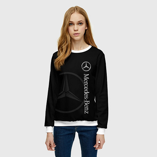Женский свитшот Логотип Мерседес / 3D-Белый – фото 3