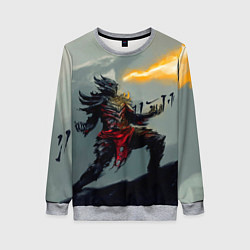 Свитшот женский Dragonborne is here, цвет: 3D-меланж