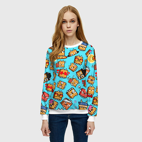 Женский свитшот PAPER BAG CAT TOCA BOCA TOCA LIFE WORLD / 3D-Белый – фото 3