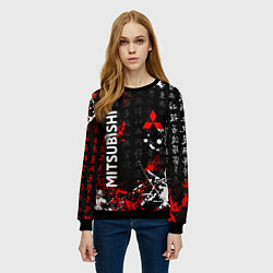 Свитшот женский Японские символы Митсубиси, цвет: 3D-черный — фото 2