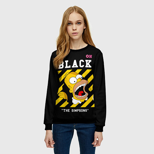 Женский свитшот Симпсоны х ON BLACK / 3D-Черный – фото 3