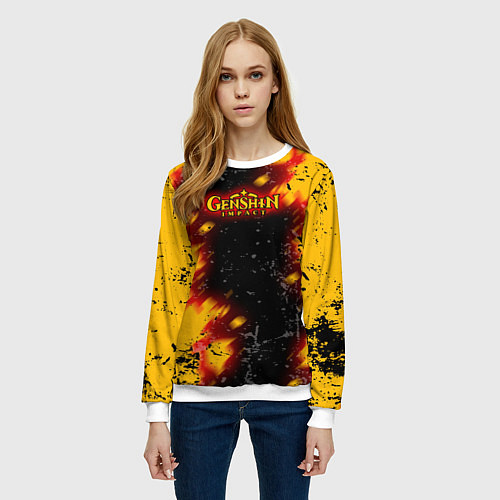 Женский свитшот Genshin Impact: Аниме / 3D-Белый – фото 3