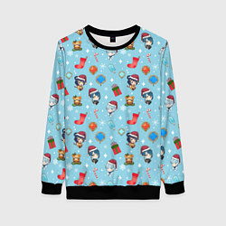 Свитшот женский GI Christmas Pattern, цвет: 3D-черный