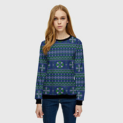 Свитшот женский Узорный свитер, цвет: 3D-черный — фото 2