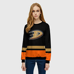 Свитшот женский Anaheim Ducks Анахайм Дакс, цвет: 3D-черный — фото 2