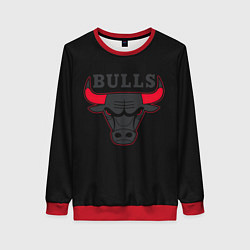 Свитшот женский CHICAGO BULLS ЧИКАГО БУЛЛС ЯРОСТЬ БЫКА, цвет: 3D-красный