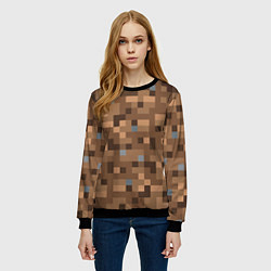 Свитшот женский ЗЕМЛЯ DIRT MINECRAFT, цвет: 3D-черный — фото 2