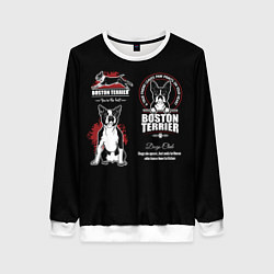Свитшот женский Бостон-Терьер Boston Terrier, цвет: 3D-белый