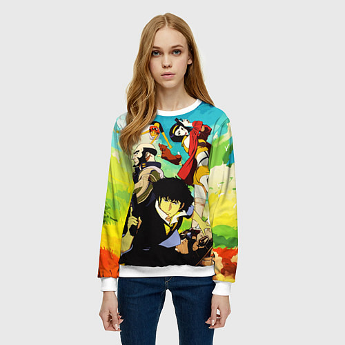 Женский свитшот Cowboy Bebop All / 3D-Белый – фото 3