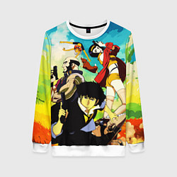 Свитшот женский Cowboy Bebop All, цвет: 3D-белый