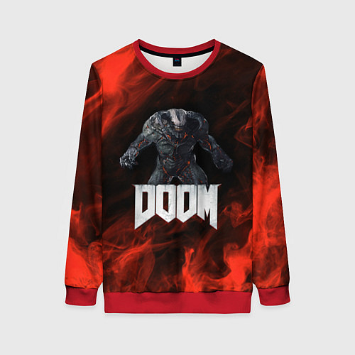 Женский свитшот 3D BARON DOOM FIRE / 3D-Красный – фото 1